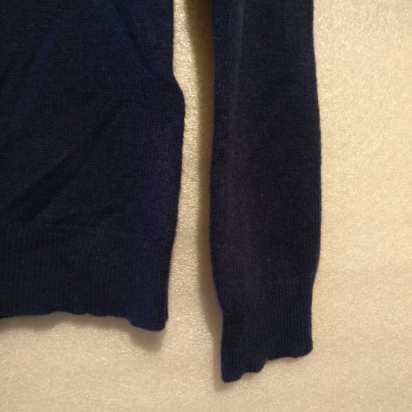 FLAWLESS- Navy Blue 100%CASHMERE L/Sleeve Sweater Knit , M with MEASUREMENTS - Picture 3 of 7